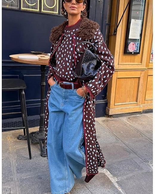Never Fully Dressed Blue Chocolate Deer Long Cardigan