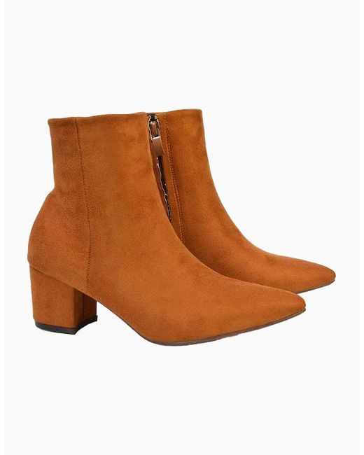 XY London Brown Ladies Ayda Pointed Ankle Boots