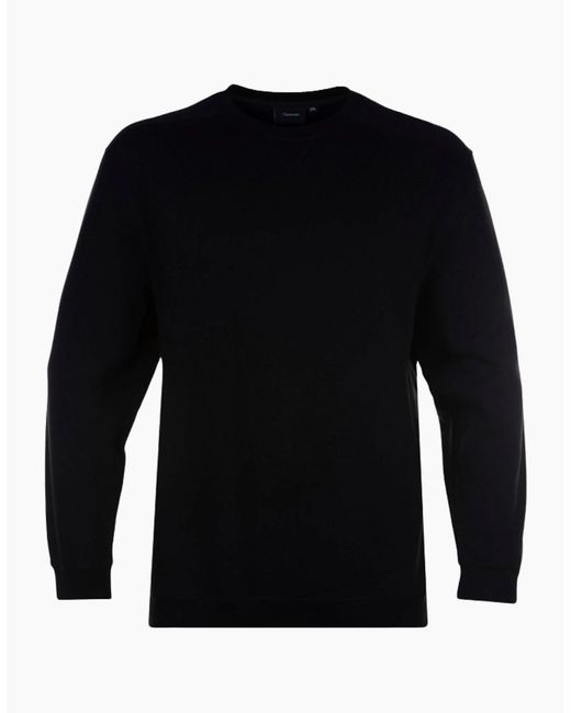ESPIONAGE Black Crew Neck Big & Tall Sweatshirt for men
