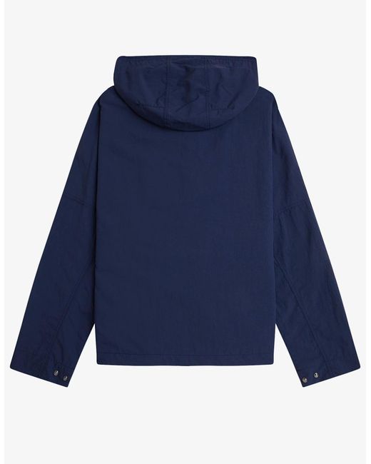 Fred Perry Blue J2323 Cropped Ripstop Parka for men