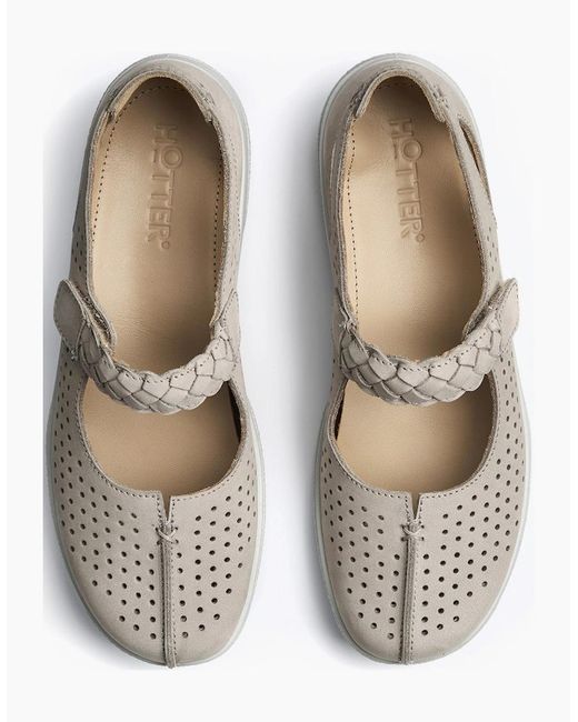 Hotter White Quake Ii Extra Wide Mary Jane Shoes