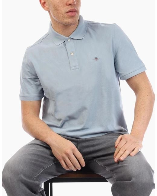 Gant Blue Polo Shirt Golf Polo Tennis Top for men