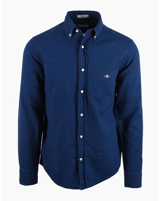 Gant Blue Reg Oxford Shirt Dark for men