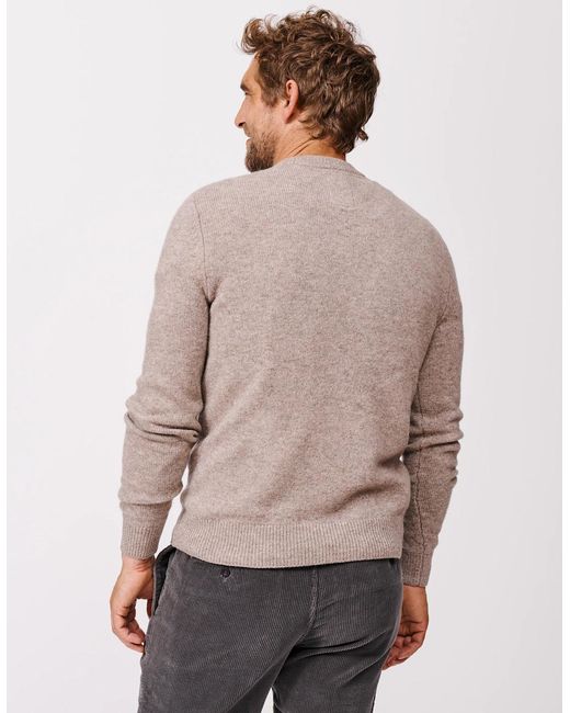 aubi Gray Phillips Lambswool Crew Neck for men