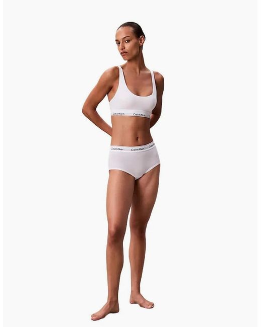 Calvin Klein White Icon Cotton Modal Boy Short