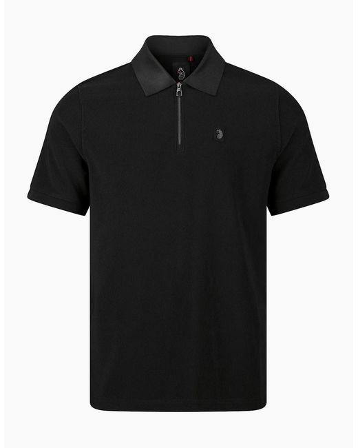 Luke 1977 Black Luke1977 Penrith Zip Polo Shirt
