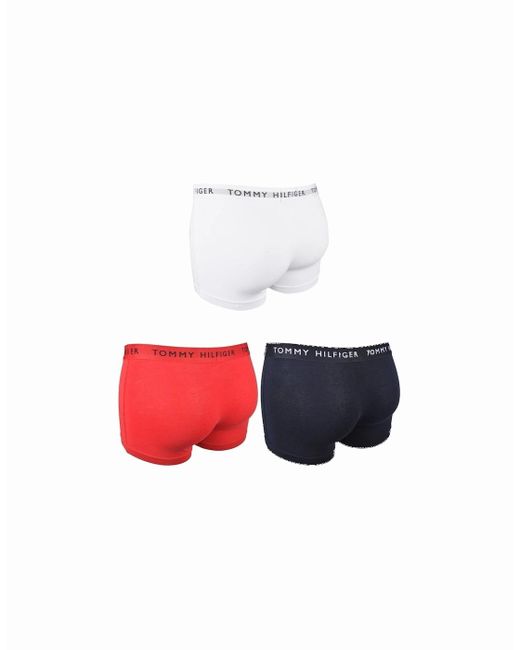 Tommy Hilfiger Red 3-Pack Premium Essential Logo Boxer Trunks for men