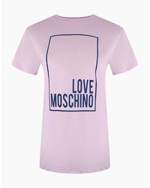 Love Moschino Pink Box Logo T-Shirt