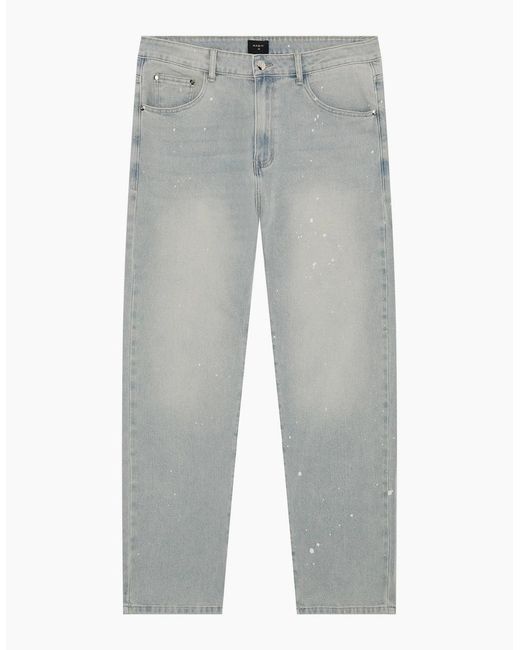 Magrit Gray Core Painted Straight Jeans for men