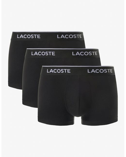 Lacoste Black 3-Pack Of Trunks for men