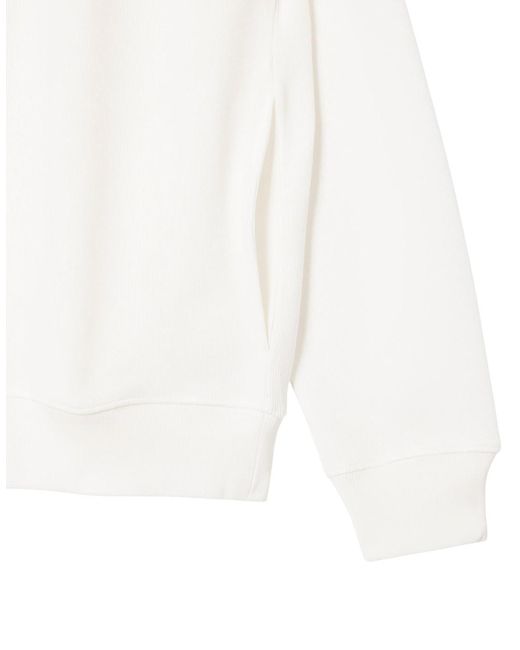Lacoste White Sweatshirt High Neck Interlock Sweatshirt Cotton Sportswear Jumper for men