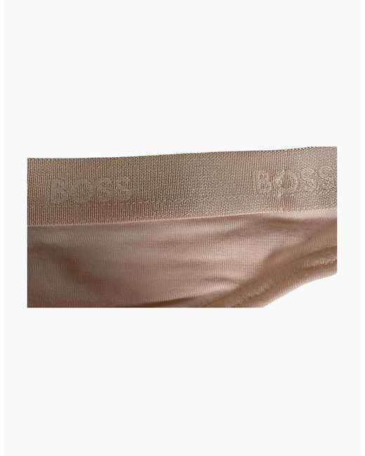 Boss White Ci Logo Waistband Thong, Light/Pastel