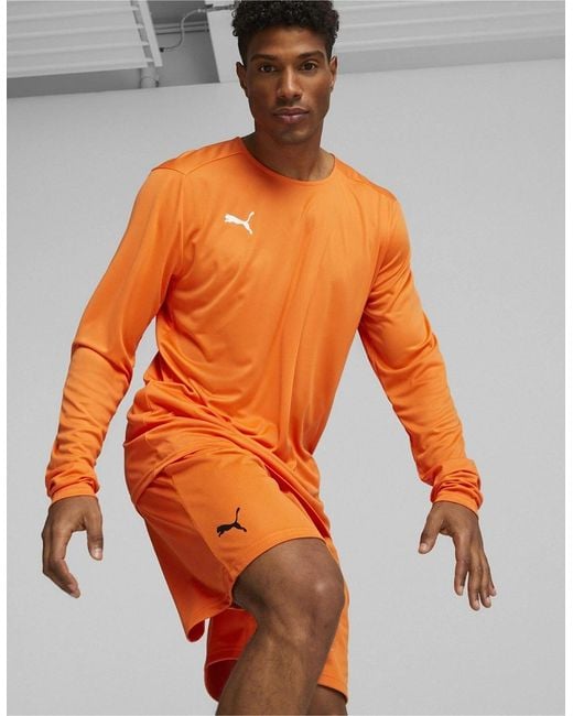 PUMA Orange Hoops Team Long Sleeve Performance Gym Top