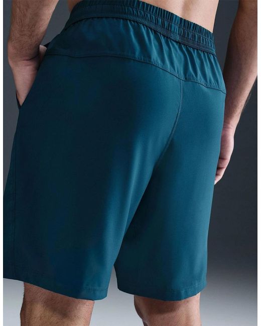 Nike Blue Dri-Fit Form Logo Print Athletic Shorts for men