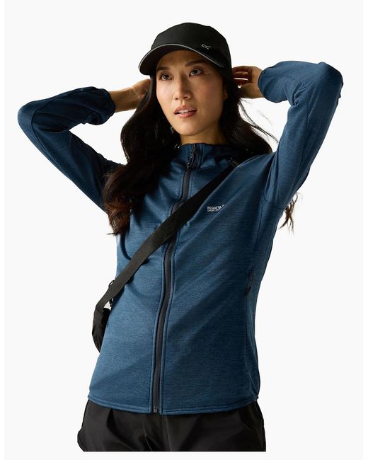 Regatta Blue Ladies Ferna Stretch Hooded Fleece Jacket
