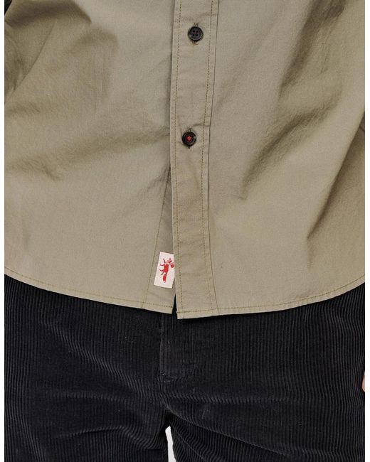 aubi Brown Chase Poplin Shirt for men