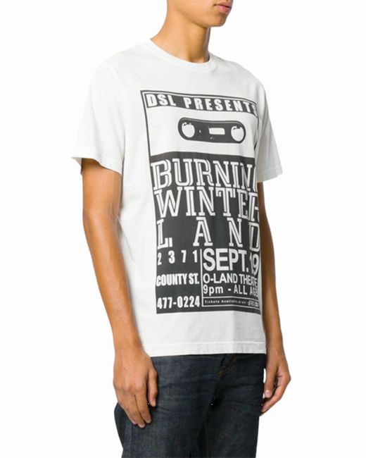 DIESEL White T Joe Qj T Shirts Short Sleeve Crew Neck Summer Regular Cotton Tee for men