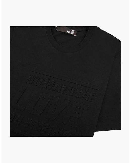 Love Moschino Black Authentic 3D Print T Shirt Mx1 for men