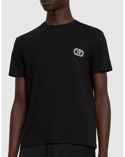 Valentino Black Vlogo Signature Patch T-Shirt for men