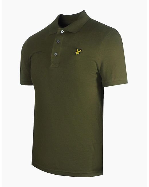Lyle & Scott Green Lyle & Scott Co-Ordinate Print Logo Short Sleeved Polo Shirt for men