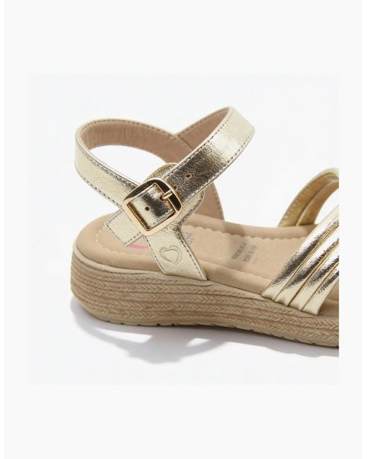 Heavenly Feet Metallic Symphony Ankle Strap Sandals