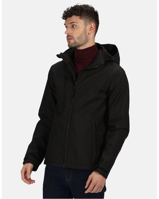 Regatta Black Venturer Three Layer Soft Shell Jacket for men