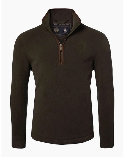 Holland Cooper Black Country Fleece Half Zip Khaki for men