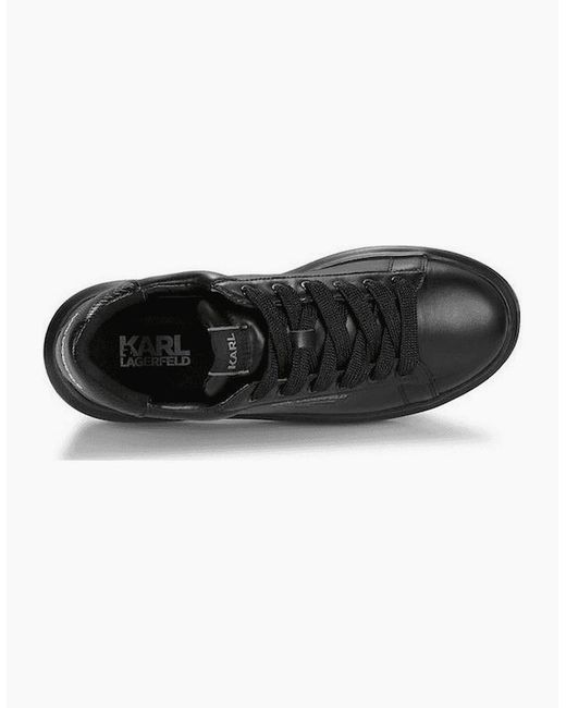 Karl Lagerfeld Black Python Tab Leather Sneaker Trainer for men