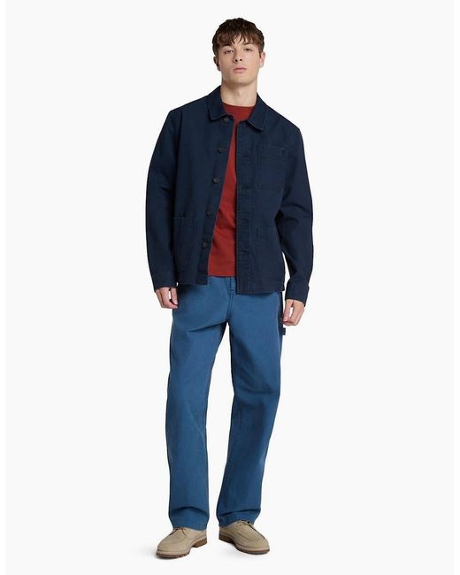 Timberland Blue Washed Canvas Field Jacket for men