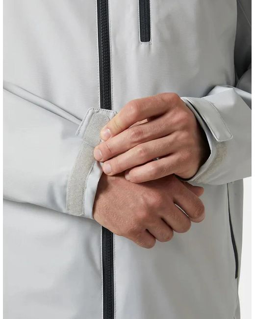 Helly Hansen Gray Crew Hooded Jacket 2.0 Fog for men