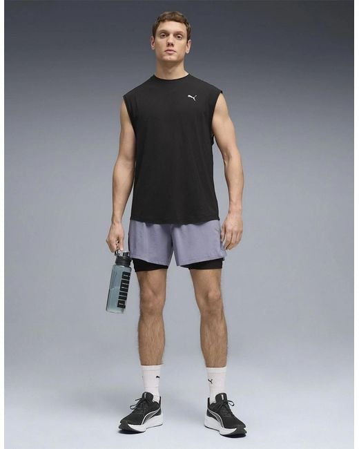 PUMA Black Run Coolcell Performance Gym Vest for men