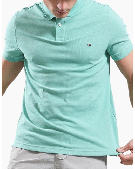 Tommy Hilfiger Green Polo Shirts Cotton Golf Top