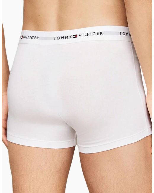Tommy Hilfiger White 3-Pack Signature Cotton Boxer Trunks for men