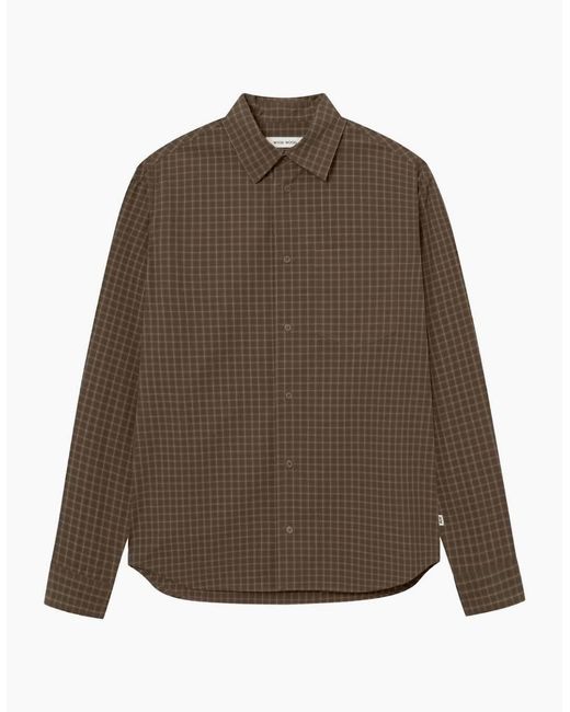 WOOD WOOD Brown Wwnico Check Shirt for men