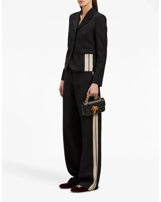 Palm Angels Black Knit Tape Trousers