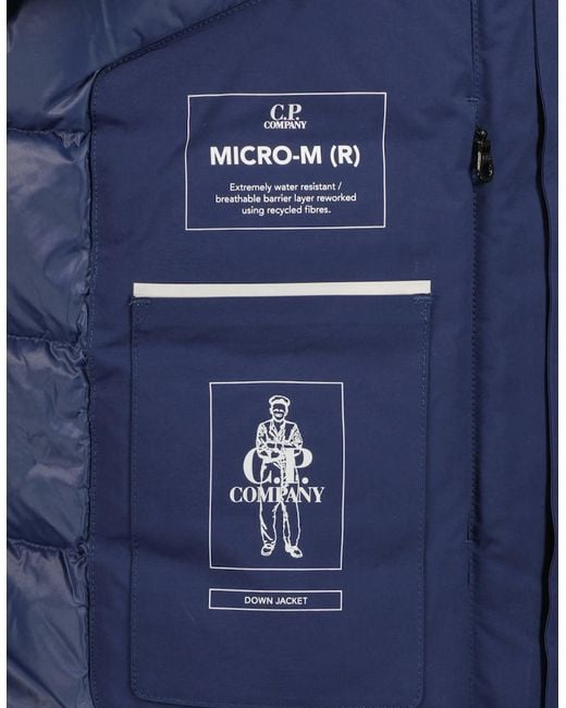 C P Company Blue Micro-M Down Field Jacket for men