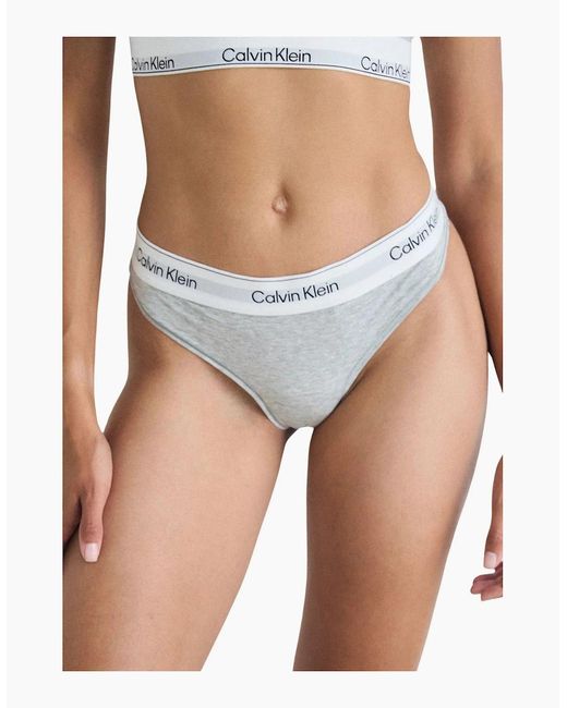 Calvin Klein Gray Icon Cotton Modal High Leg Tanga Brief, Heather