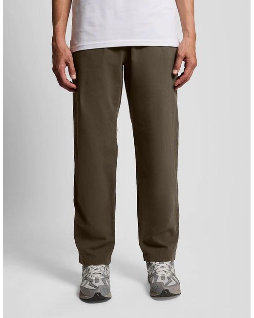 Lyle & Scott White Washed Cotton Trousers for men