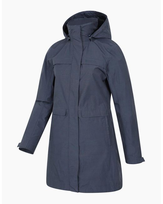 Mountain Warehouse Blue Ladies Cloudburst Textured Waterproof Jacket