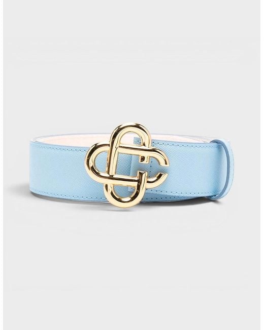 Casablanca Blue Cc Logo Buckle Belt Light