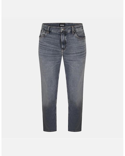 Boss Blue Mid Rise Slim Fit Five Pocket Jeans for men