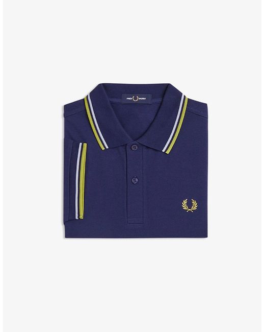 Fred Perry Blue Twin Tipped Polo Shirt for men