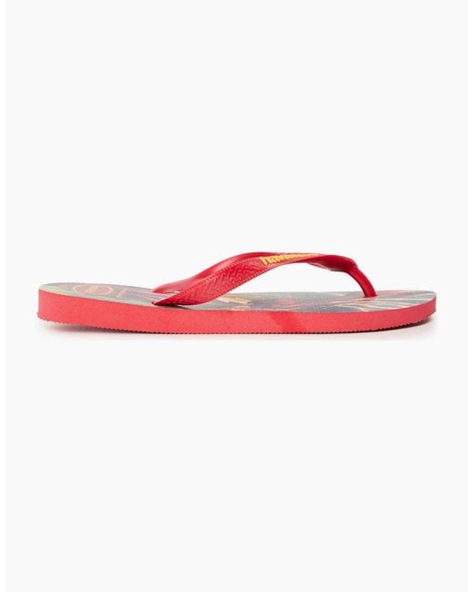 Havaianas Red Licences Graphic Print Flip Flops