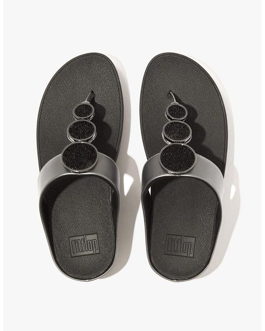 Fitflop Halo Bead-Circle Metallic Toe Post Pewter