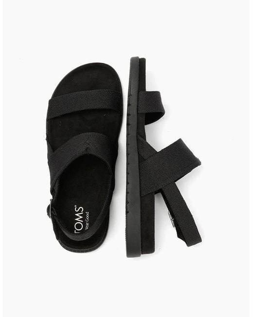 TOMS Black Marin Slingback Canvas Sandals