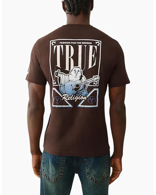 True Religion Brown T Shirts Cotton Tee for men
