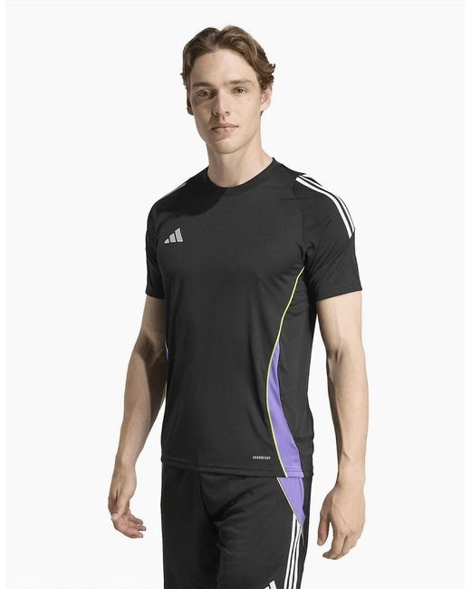 Adidas Black Tiro Crew Neck Slim Fit Short Sleeve Jersey for men
