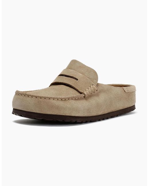 Birkenstock Clogs Natural Birkenstock Naples Suede Taupe Regular Clogs