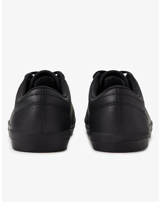 Fred Perry Black Baseline Leather Trainers for men