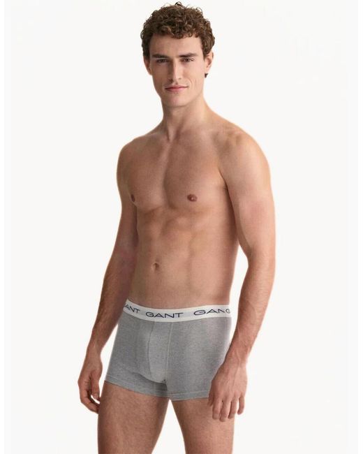 Gant White 3-Pack Classic Logo Boxer Trunks for men